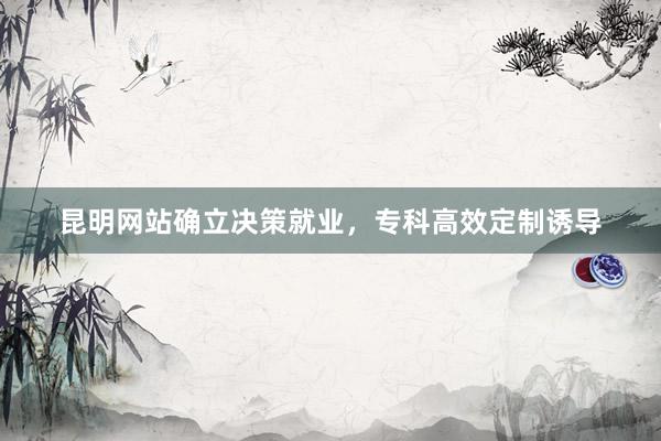 昆明网站确立决策就业，专科高效定制诱导