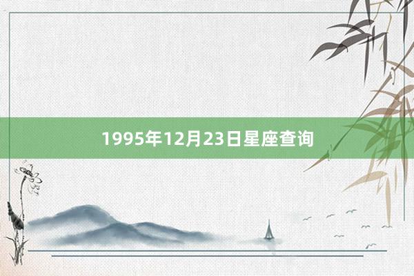 1995年12月23日星座查询